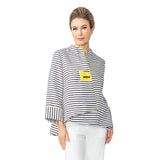 Striped Asymmetric Jacket in Navy - 5641J