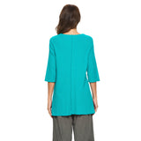 Diagonal Rib Lightweight Tunic in Atlantic Green - CS390-ATL - Size M