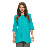 Diagonal Rib Lightweight Tunic in Atlantic Green - CS390-ATL - Size M