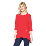 Lighter Weight Ribbed One-Pocket Tunic in Red - CS389-RD - Size S