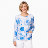 Sunburst Print Cotton Pullover - 14420