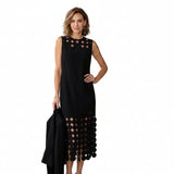 Dot Cut-Out Dress in Black - C1240D