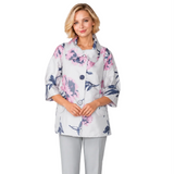 Floral Jacquard Jacket in Silver Multi - 6079J