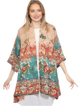 Butterfly Cherry Blossom Print Kimono Jacket - 0917BCBF