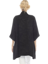 Textured Silk Blend Kimono Jacket in Black - 0917SSB