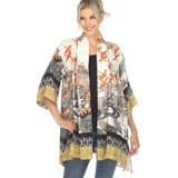 Seaside Cranes and Waves Print Flowing Jacket - 0917WAC