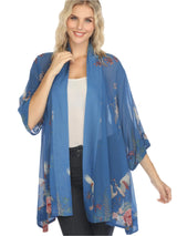Petite Wisteria Blooms & Cranes Kimono Jacket - 0917WBCB