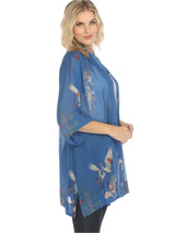 Petite Wisteria Blooms & Cranes Kimono Jacket - 0917WBCB