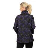 Striking Grid Jacquard Jacket in Purple/Black - 7353J-PPL