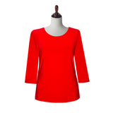 Solid Round Neck Top in Red - PH-L-RD
