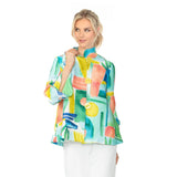 Springtime Abstract-Art-Print Jacket in Blue/Multi - 6855J-BLU