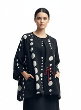 Mixed Polka-Dot Jacket W/ Red Tie Accent - 2472