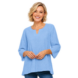 Embroidered Cotton Voile Tunic Top - EC420