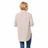 Lightweight Waffle Shirt Jacket in Flax - LW110-FLX