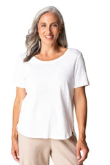 Textured Peruvian Cotton Carefree Tee — white