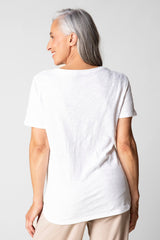 Textured Peruvian Cotton Carefree Tee — white