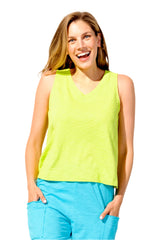 Textured Peruvian Cotton V-Neck Tank - 10014