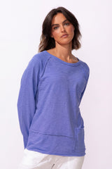 Textured Peruvian Cotton Unplugged Pullover — baja