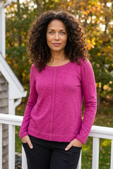 Textured Peruvian Cotton Slub Stay Centered Tee - 10030