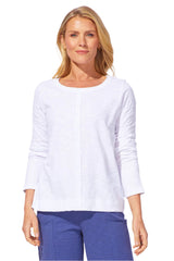 Textured Peruvian Cotton Slub Stay Centered Tee - 10030