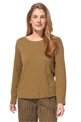 Textured Peruvian Cotton Slub Stay Centered Tee - 10030