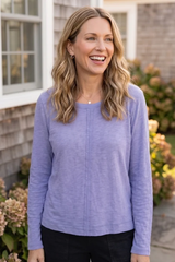 Textured Peruvian Cotton Slub Stay Centered Tee - 10030