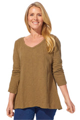 Textured Peruvian Cotton Slub Freedom V-Neck - 10031