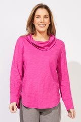 Peruvian Cotton Cowl — fuchsia