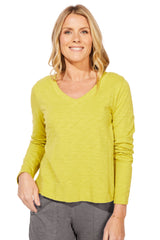 Textured Peruvian Cotton Soft V Neck Tee - 10037