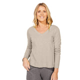 Textured Peruvian Cotton Soft V Neck Tee - 10037
