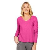Textured Peruvian Cotton Soft V Neck Tee - 10037