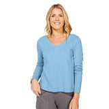 Textured Peruvian Cotton Soft V Neck Tee - 10037
