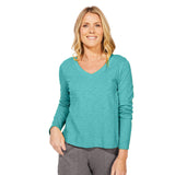 Textured Peruvian Cotton Soft V Neck Tee - 10037
