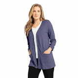 Long Button Front Pocket Cardigan in Navy - 10070-NVY - Size XS Only!