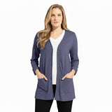 Long Button Front Pocket Cardigan in Navy - 10070-NVY - Size XS Only!