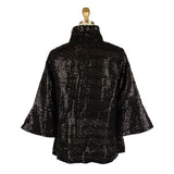 Sequin Striped Short Jacket in Black - 4929