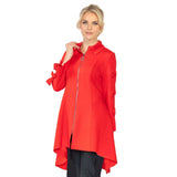 Red Zip-Front High-Low Tunic Jacket - 4782J-RD