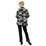 Modern Black & White Check Asymmetric Jacket - 7369J