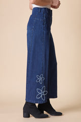 Stretch Denim Tossed Flower Jean - 11464