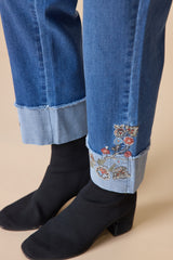 Habitat Stretch Denim Embroidered Cuff Jean - 11475