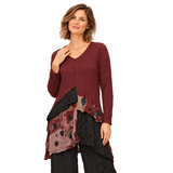 Mixed Media Crinkled-Knit Tunic - CM63901