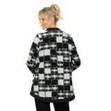 Modern Black & White Check Asymmetric Jacket - 7369J