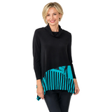 Just In! Mixed Print Trim Tunic in Teal - C1212T