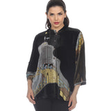 Citron Japanese Edo Life Inspired Velvet Blouse - 1213ELJ