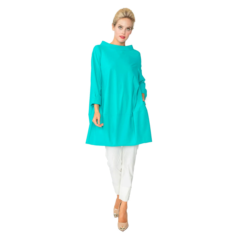 IC Collection Bateau-Neck Pocket Tunic in Jade - 3226T-JD