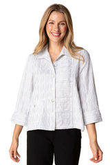 Mixed-Direction Stripe Crinkled Shirt - 13044 - Size S Only!