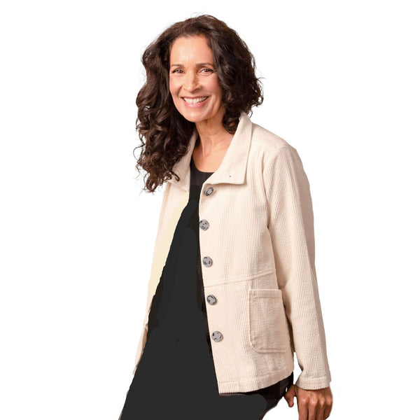Habitat Corduroy Button Front Swing Jacket in Stone - 45112-STN - Sizes L & XL Only!