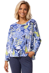 Peruvian Cotton Fiji Floral Hi-Lo Scoop Neck Tee - 13425