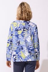 Peruvian Cotton Fiji Floral Hi-Lo Scoop Neck Tee - 13425