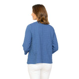 Pucker Weave Solid Seam Pullover - 23711 Lake M